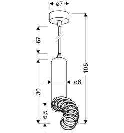 Lampa wisząca Tuba 1x50W GU10 6/30 biały