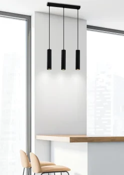 Lampa wisząca Tubo czarny 3x25W GU10  klosz 25cm czarny