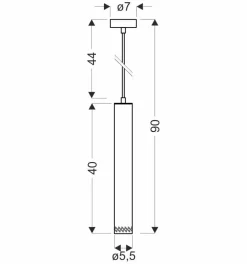 Lampa wisząca Tubo czarny 1x25W GU10  klosz 40cm drewniany