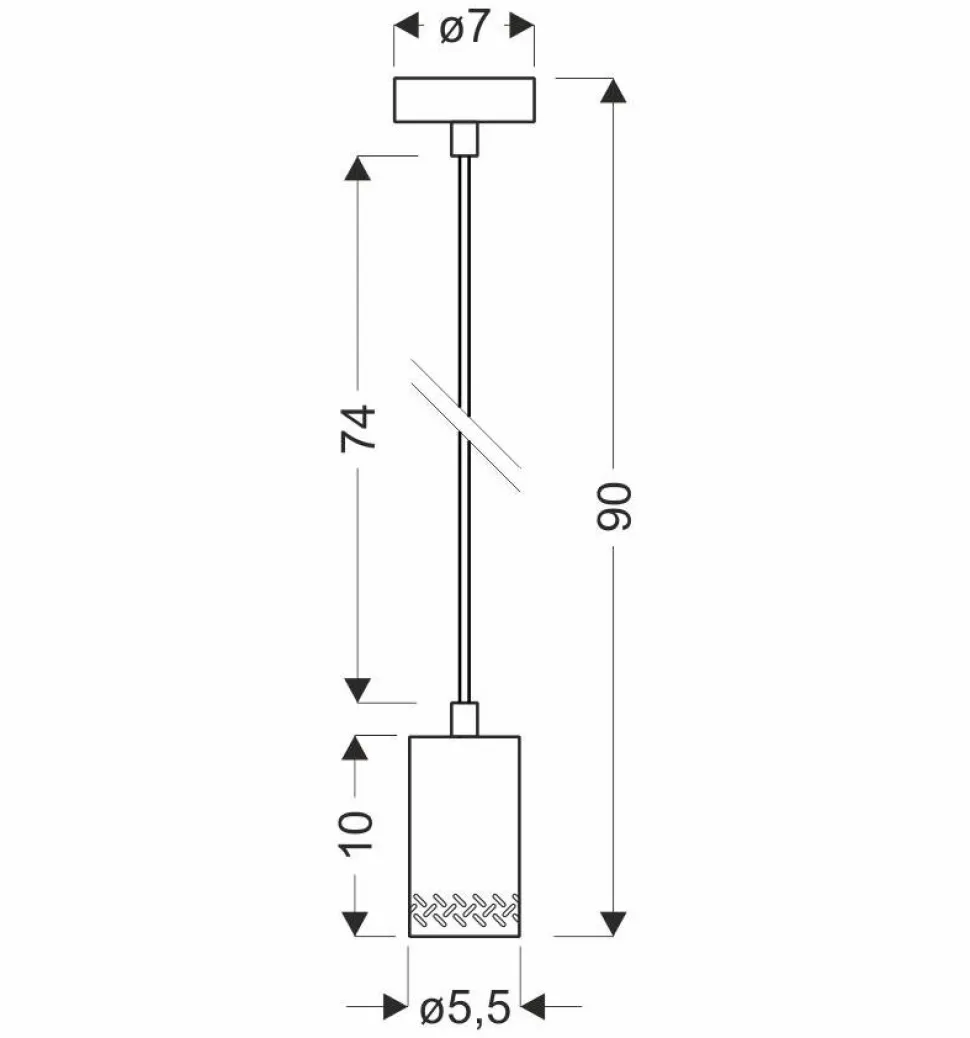 Lampa wisząca Tubo czarny 1x25W GU10 klosz 10cm drewniany