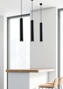 Lampa wisząca Tubo czarny 1x25W GU10  klosz 40cm czarny