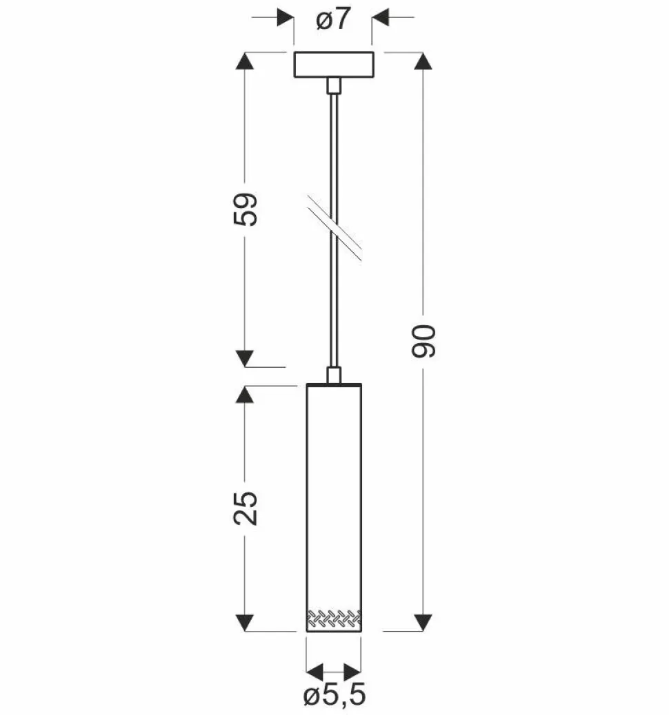 Lampa wisząca Tubo czarny 1x25W GU10 klosz 25cm drewniany