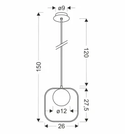 Lampa Wisząca Tula, Kwadrat Czarny