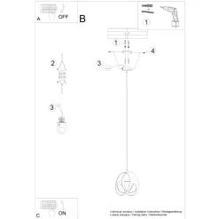 Lampa wisząca TULOS 1 czarna