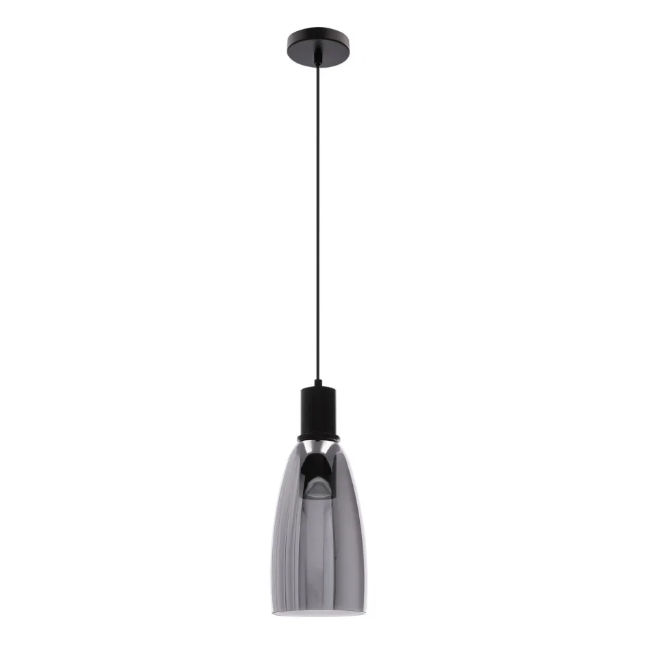 Lampa wisząca Udin big czarny 1x15W GU10 klosz szary