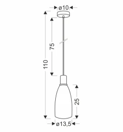 Lampa wisząca Udin big czarny 1x15W GU10  klosz szary