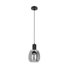 Lampa wisząca Udin small czarny 1x15W GU10 klosz szary