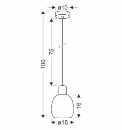 Lampa wisząca Udin small czarny 1x15W  GU10 klosz szary