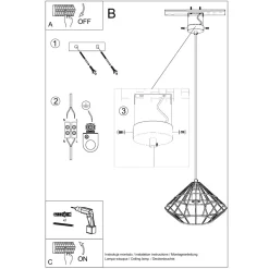 Lampa wisząca UMBERTO czarna