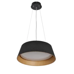Lampa wisząca Umbria czarno drewniana  1x24W LED klosz biały