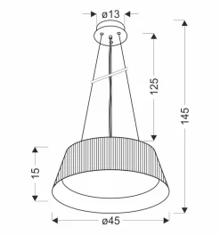 Lampa wisząca Umbria czarno drewniana 1x24W LED klosz biały