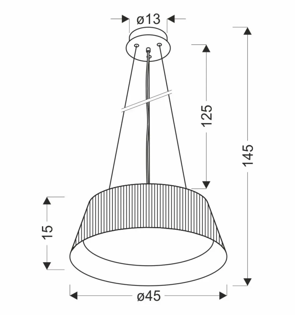 Lampa wisząca Umbria czarno drewniana 1x24W LED klosz biały