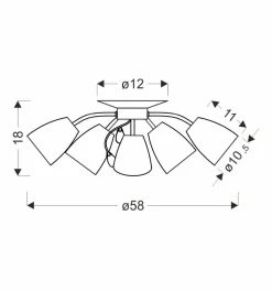 Lampa wisząca Ursella 5x40W E14 biały