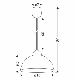 Lampa wisząca Vanilia 18 1x60W E27 klosz  kremowy