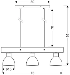 Lampa wisząca Vario 3x60W E27 czarny