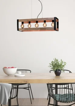 Lampa wisząca Varna czarny 5x40W E27  klosz czarny