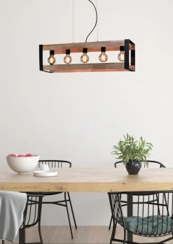 Lampa wisząca Varna czarny 5x40W E27  klosz czarny