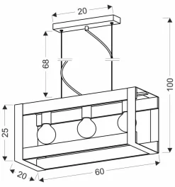 Lampa wisząca Varna czarny 3x40W E27  klosz czarny