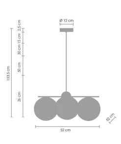 Lampa wisząca VENUS-3 mosiądz 60 cm