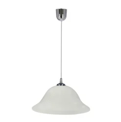 Lampa wisząca Vera chromowy 1x60W E27  klosz alabastrowy