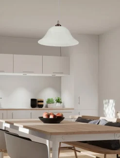 Lampa wisząca Vera miedziany 1x60W E27  klosz alabastrowy