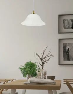 Lampa wisząca Vera złoty 1x60W E27 klosz  alabastrowy