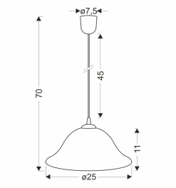 Lampa wisząca Vera złoty 1x60W E27 klosz  alabastrowy