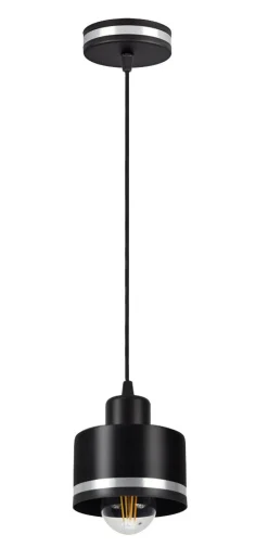 Lampa wisząca Wama czarny 1x40W E27  klosz czarny+srebrny