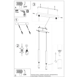 Lampa wisząca WEZYR 2 czarna