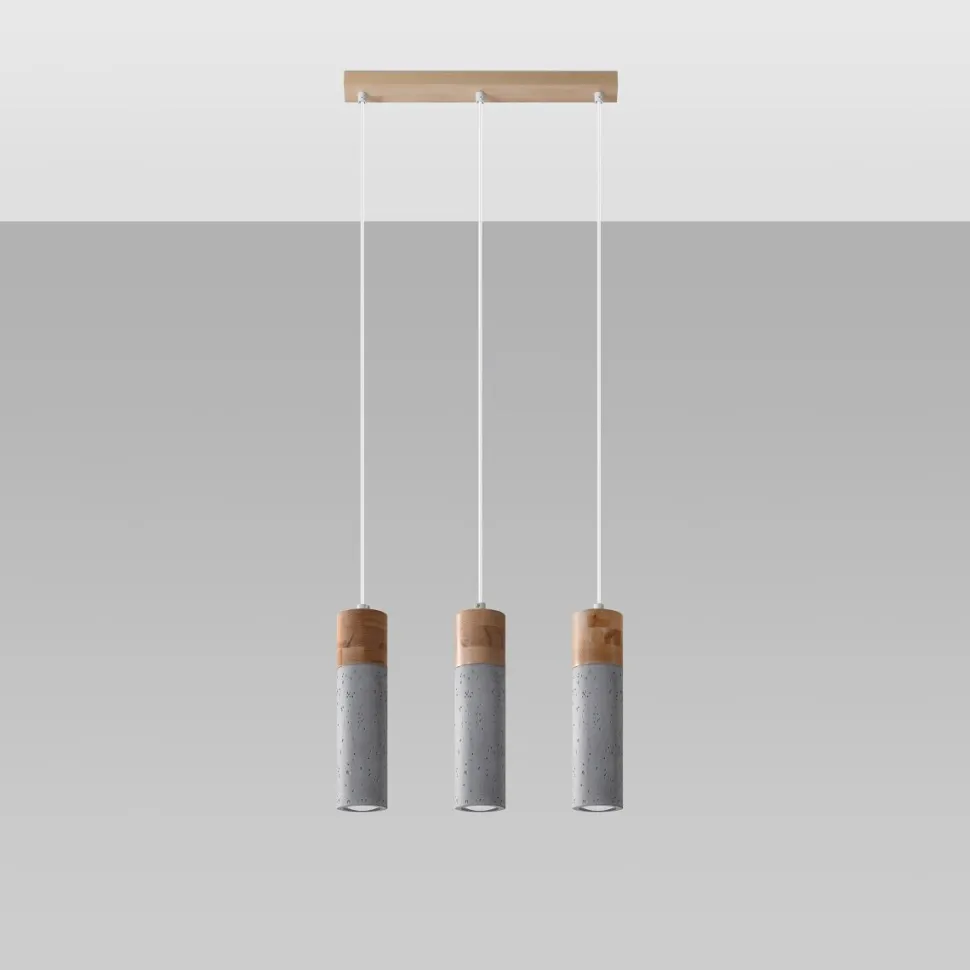 Lampa wisząca ZANE 3 szara