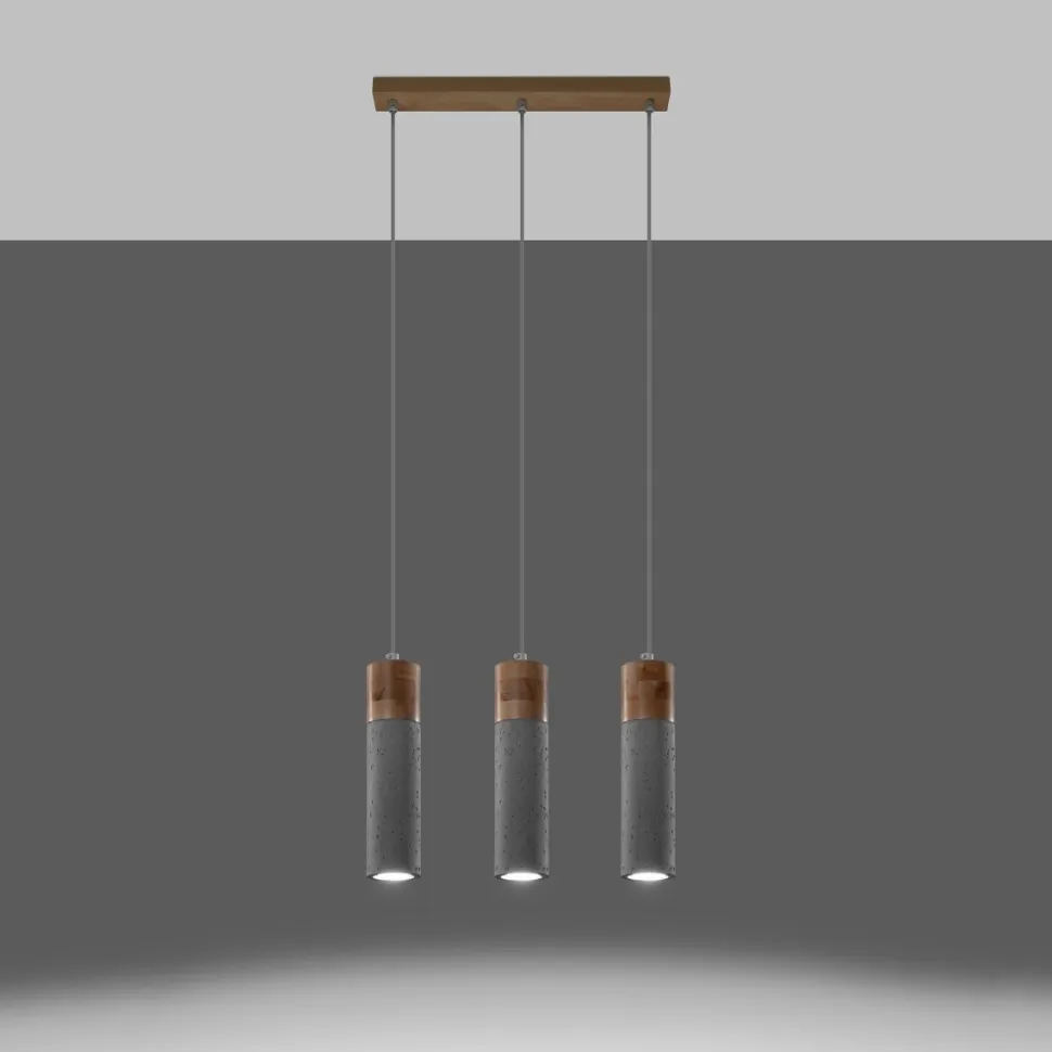 Lampa wisząca ZANE 3 szara