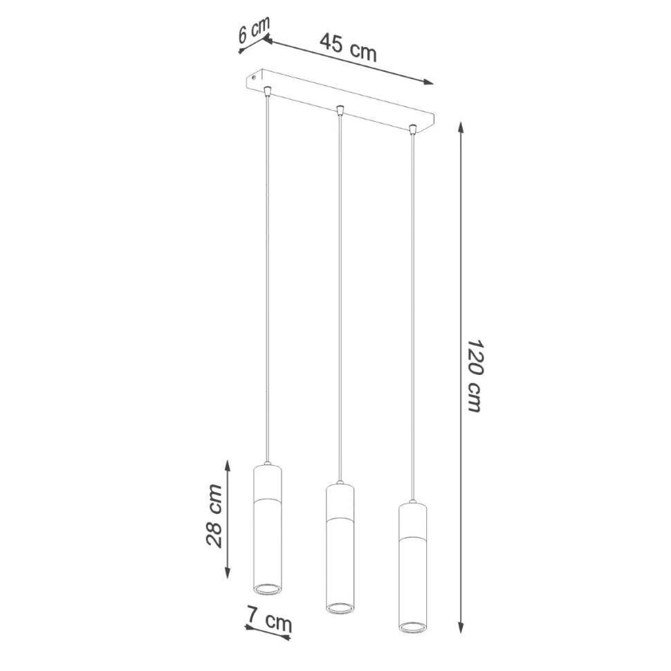 Lampa wisząca ZANE 3 szara