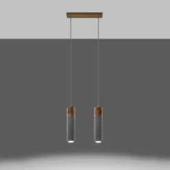 Lampa wisząca ZANE 2 szara