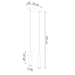 Lampa wisząca ZANE 2 szara