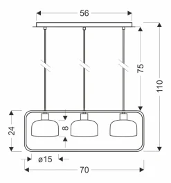 Lampa wisząca Zodiac czarny 3x40W E27  klosz biały