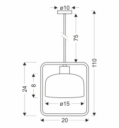 Lampa wisząca Zodiac czarny 1x40W E27  klosz biały