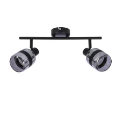 Lampa Yuki lampa listwa czarny matowy  2x15W E14 klosz dymiony