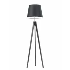 Lampa z abażurem ARUBA abażur czarny stelaż popielaty