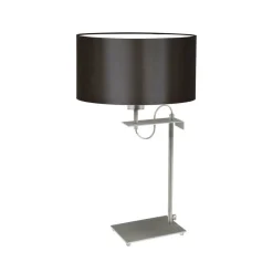 Lampka ALASKA abażur brązowy stelaż srebrny