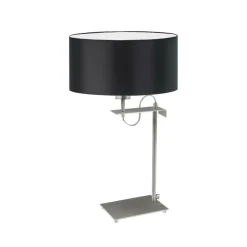 Lampka ALASKA abażur czarny stelaż srebrny