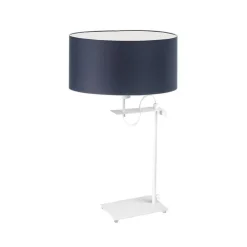 Lampka ALASKA abażur granatowy stelaż biały