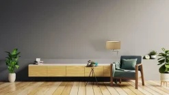 Lampka ALASKA abażur granatowy stelaż srebrny