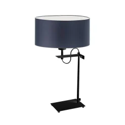 Lampka ALASKA abażur granatowy stelaż czarny