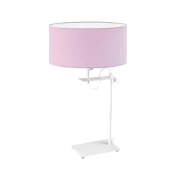 Lampka ALASKA abażur jasny fioletowy stelaż biały