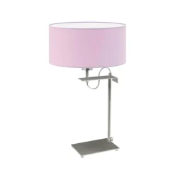 Lampka ALASKA abażur jasny fioletowy stelaż srebrny