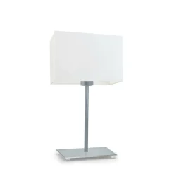 Lampka AMALFI abażur biały stelaż srebrny