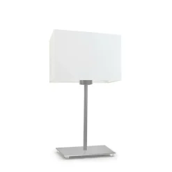 Lampka AMALFI abażur biały stelaż stal szczotkowana