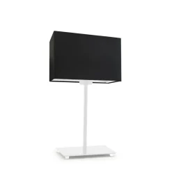 Lampka AMALFI abażur czarny stelaż biały