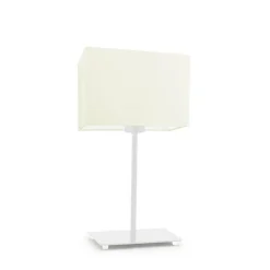 Lampka AMALFI abażur ecru stelaż biały