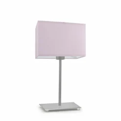 Lampka AMALFI abażur jasny fioletowy stelaż stal szczotkowana